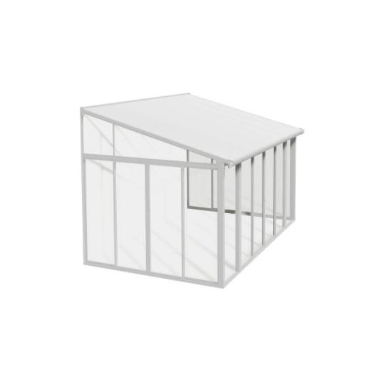 Sanremo 3m x 4m Lean to Conservatory - Aluminium White Frames