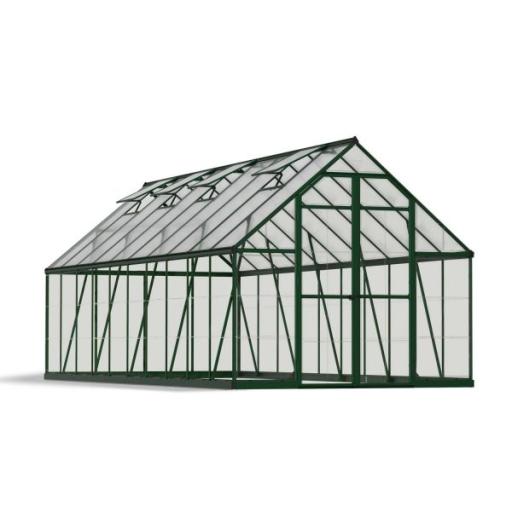 Balance 8ft x 20ft Polycarbonate Greenhouse - Green Frame