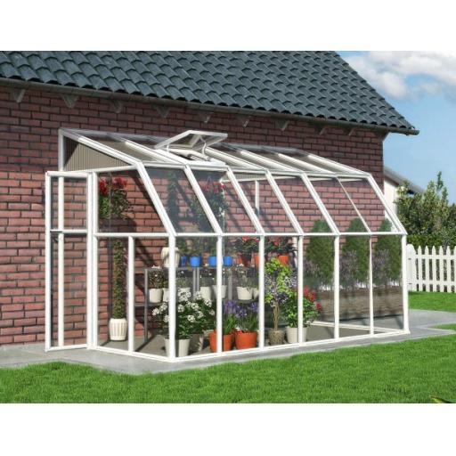 Sunroom 2m x 3.5m Lean to Conservatory - Aluminium White Frames