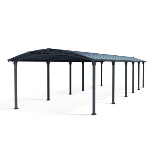 Arcadia 12ft x 42ft Carport - Grey Aluminium