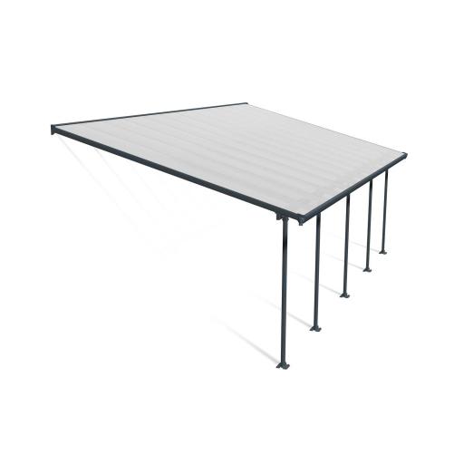 Feria Patio Cover 4m x 8m - Grey Aluminium Frame & Clear Polycarbonate