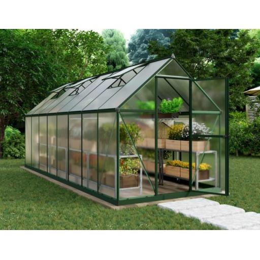 Mythos 6ft x 14ft Polycarbonate Greenhouse - Silver Frame