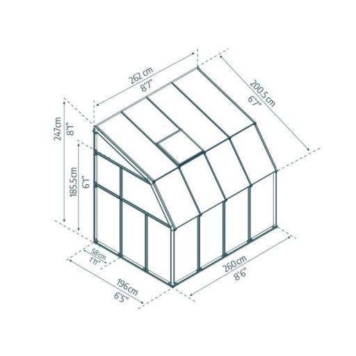 Sunroom 6' x 8' Solarium Kit - White Structure