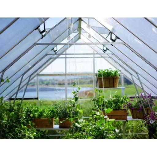 Balance 10ft x 12ft Polycarbonate Greenhouse - Silver Frame