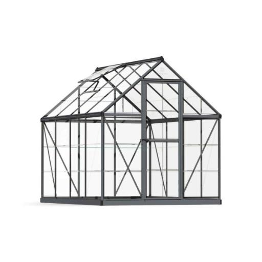 Harmony 6ft x 8ft Polycarbonate Greenhouse - Grey Frame
