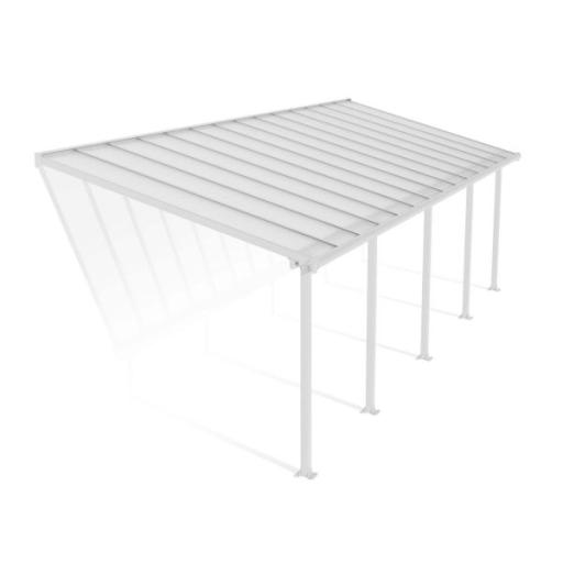 Olympia Patio Cover 3m x 8.6m - White Aluminium Frame & Clear Polycarbonate