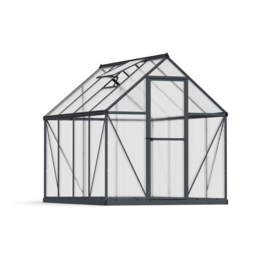 Mythos 6ft x 8ft Polycarbonate Greenhouse - Grey Frame