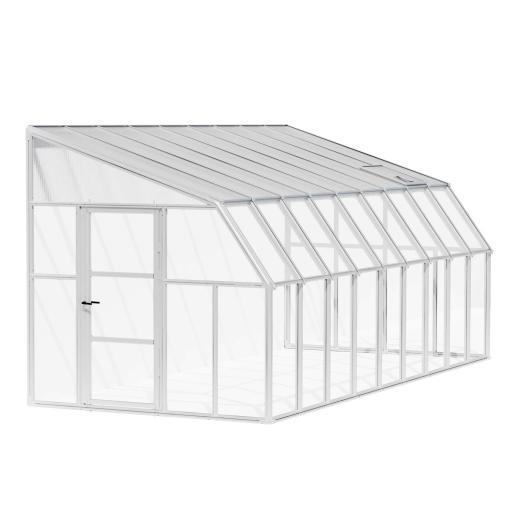 Sunroom 2.5m x 5.7m Lean to Conservatory - Aluminium White Frames