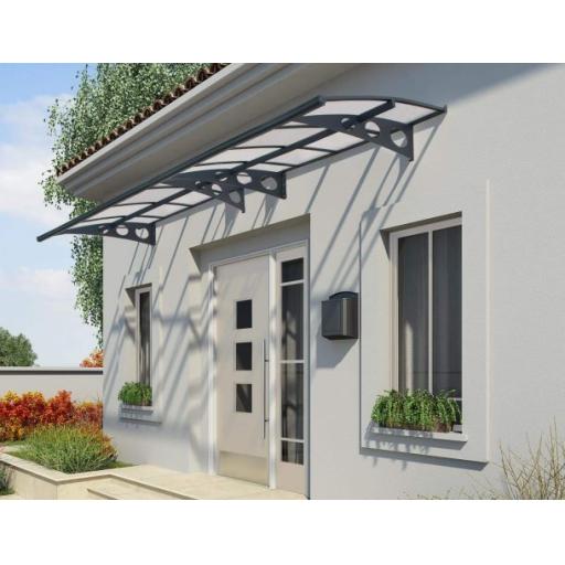 Herald 4.5m x 1.4m Door Canopy - Grey Aluminium Frame