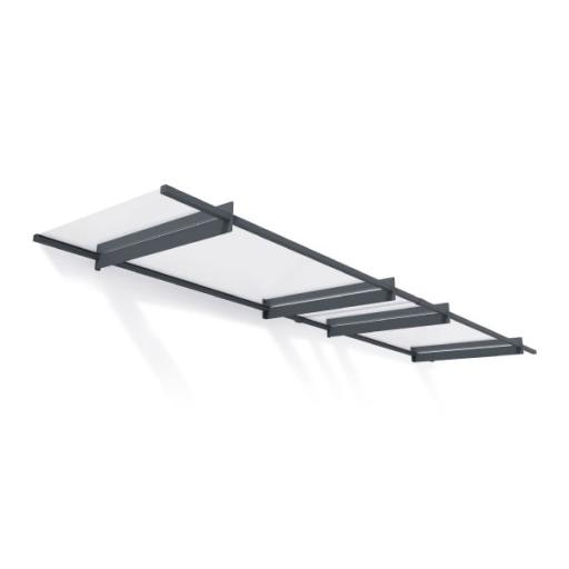 Nancy 4.2m x 0.9m Door Canopy - Grey Aluminium Frame