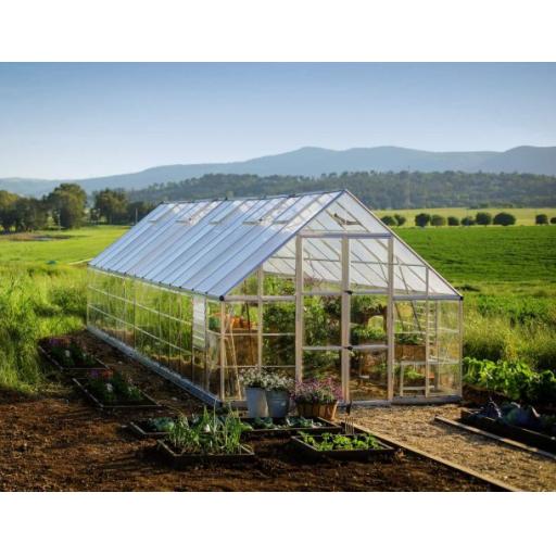 Balance 10ft x 28ft Polycarbonate Greenhouse - Silver Frame