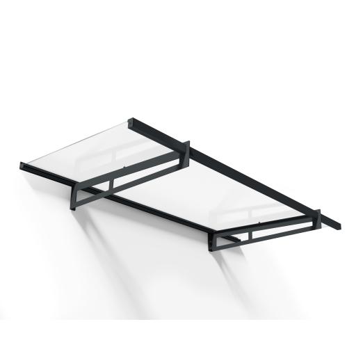 Bremen 2m x 0.9m Door Canopy - Grey Aluminium Frame
