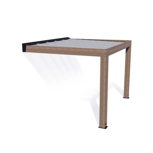 Helsinki Cedar Wood Patio Cover 3 x 3.4m Solar Control Panels