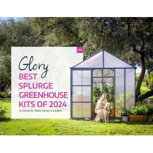 Glory 8ft x 16ft Polycarbonate Greenhouse - Grey Frame