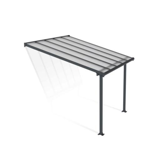 Olympia Patio Cover 3m x 3m - Grey Aluminium Frame & Clear Polycarbonate