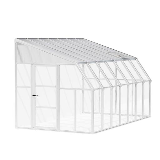 Sunroom 2.5m x 4m Lean to Conservatory - Aluminium White Frames