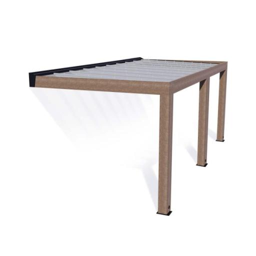 Helsinki Cedar Wood Patio Cover 3 x 6m Solar Control Panels