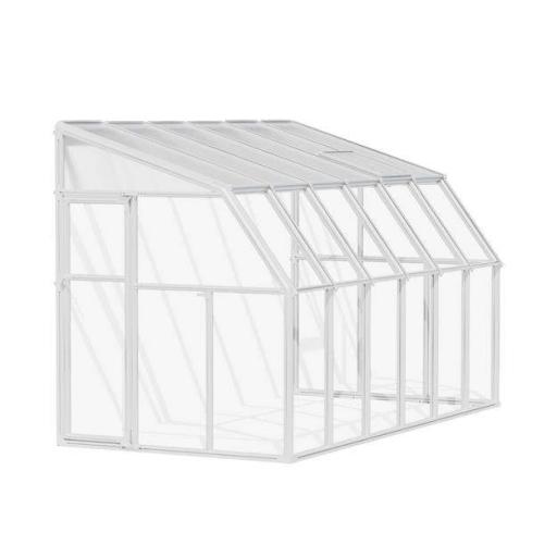 Sunroom 2m x 3.5m Lean to Conservatory - Aluminium White Frames