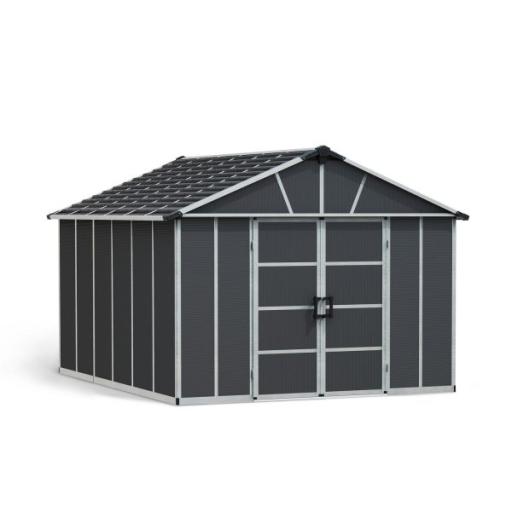Yukon 11ft x 13ft Garden Shed With Floor - Dark Grey Polycarbonate Panels