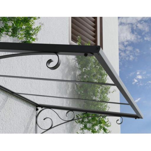 Venus 1.5m x 0.9m Door Canopy - Grey Aluminium Frame