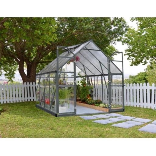 Balance 8ft x 8ft Polycarbonate Greenhouse - Green Frame