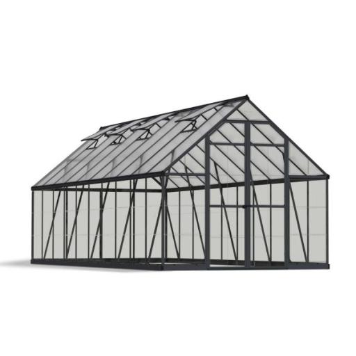 Balance 8ft x 20ft Polycarbonate Greenhouse - Grey Frame