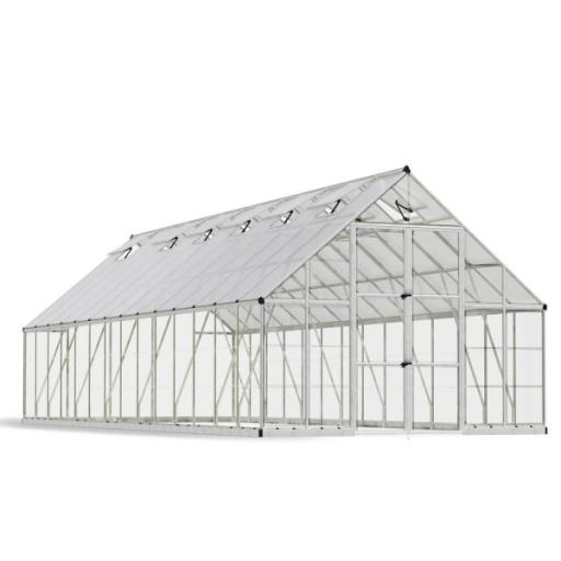 Balance 10ft x 28ft Polycarbonate Greenhouse - Silver Frame