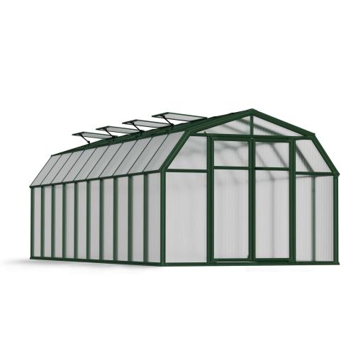 Hobby Gardener 8ft x 20ft Polycarbonate Greenhouse - Green Frame