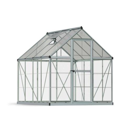 Hybrid 6ft x 8ft Polycarbonate Greenhouse Kit - Silver Structure