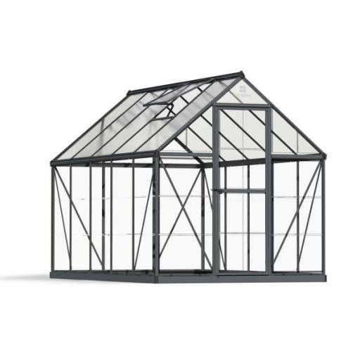 Hybrid 6ft x 10ft Polycarbonate Greenhouse - Grey Frame
