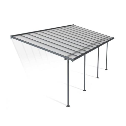 Sierra Patio Cover 3m x 7.4m - Grey Aluminium Frame & Clear Polycarbonate