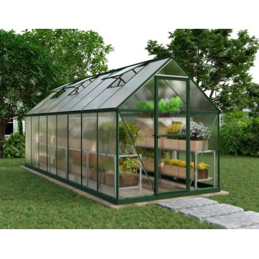 Mythos 6ft x 14ft Polycarbonate Greenhouse - Silver Frame