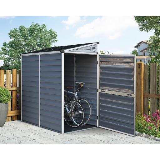 Pent 4ft x 6ft Garden Shed - Amber Polycarbonate Panels