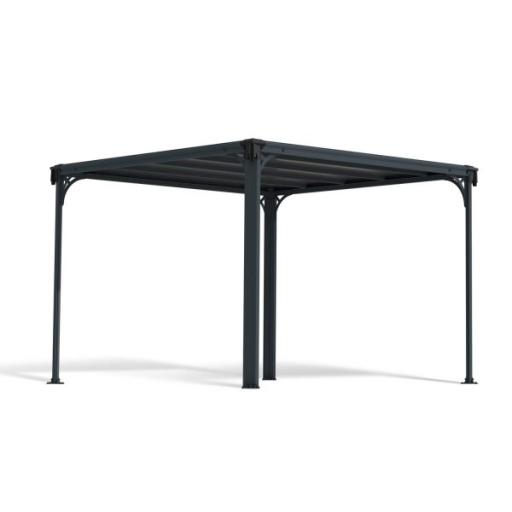 Milano 3m x 3m Garden Gazebo in Grey Aluminium with Polycarbonate Roof