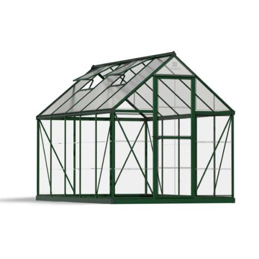Hybrid 6ft x 10ft Polycarbonate Greenhouse - Green Frame