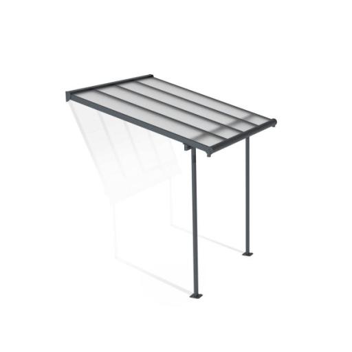 Sierra Patio Cover 2.2m x 2.3m - Grey Aluminium Frame & Clear Polycarbonate