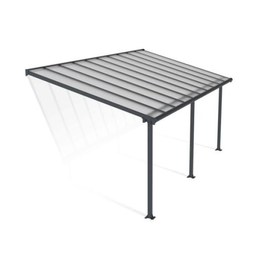 Olympia Patio Cover 3m x 6.2m - Grey Aluminium Frame & Clear Polycarbonate