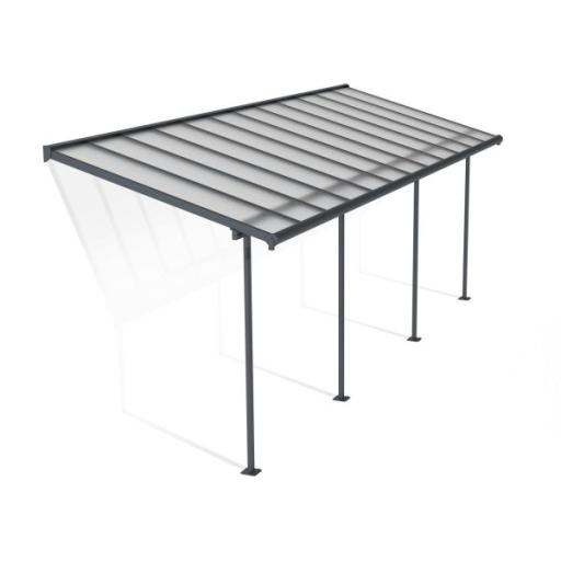 Sierra Patio Cover 2.2m x 6.7m - Grey Aluminium Frame & Clear Polycarbonate