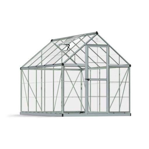 Harmony 6ft x 10ft Polycarbonate Greenhouse - Silver Frame