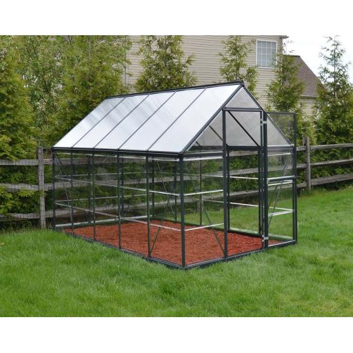 Hybrid 6ft x 10ft Polycarbonate Greenhouse - Green Frame