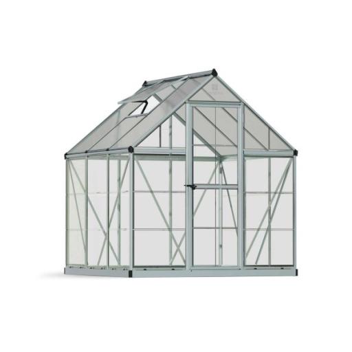Hybrid 6ft x 6ft Polycarbonate Greenhouse Kit - Silver Structure