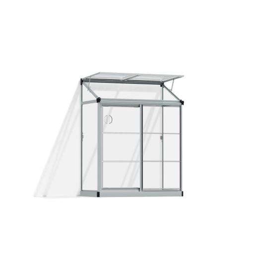 4ft x 2ft Polycarbonate Lean-To Greenhouse - Silver  Frame