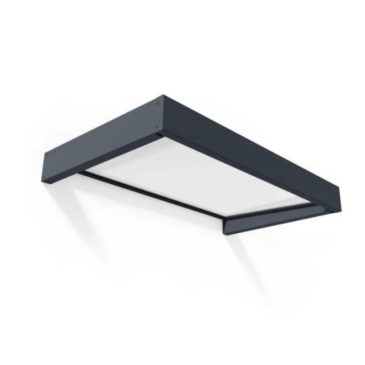 Sophia 1.5m x 0.9m Door Canopy - Grey Aluminium Frame & White Opal Polycarbonate