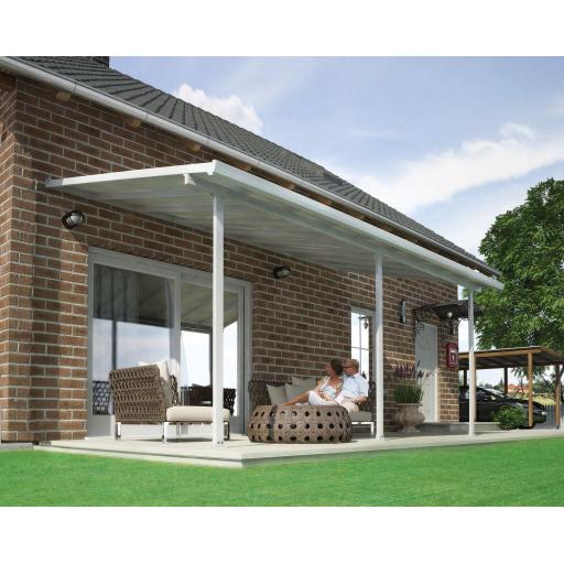 Feria Patio Cover 3m x 5.5m - Grey Aluminium Frame & Clear Polycarbonate