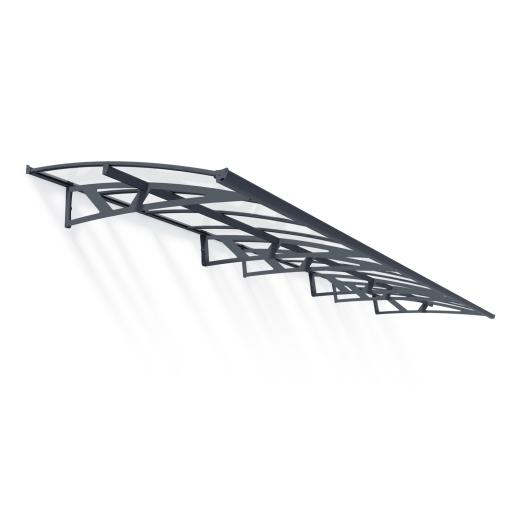 Amsterdam 6.7m x 1.4m Door Canopy - Grey Aluminium Frame