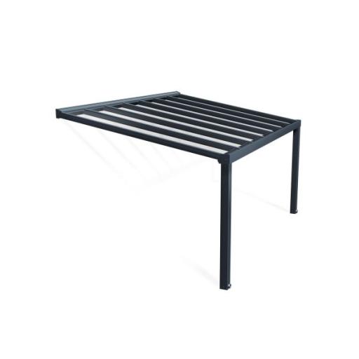 Stockholm Patio Cover 3.4m x 5.2m - Grey Aluminium Frame & Clear Polycarbonate