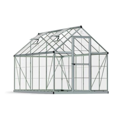 Harmony 6ft x 12ft Polycarbonate Greenhouse - Silver Frame