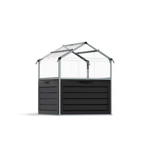 Plant Inn 4ft x 4ft Polycarbonate Greenhouse - Silver Frame