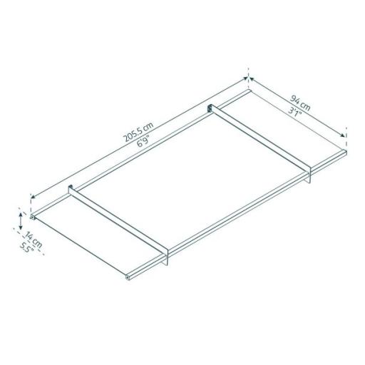 Nancy 2.1m x 0.9m Door Canopy - Grey Aluminium Frame