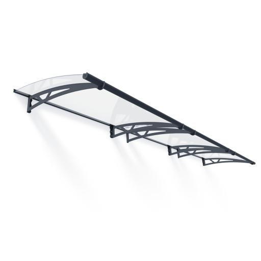 Altair 5m x 0.9m Door Canopy - Grey Aluminium Frame & Clear Polycarbonate